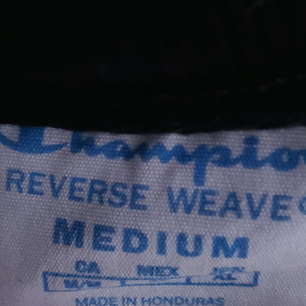 Champion Reverse Weave Sweatshirt Script Logo Medium Black Teal Pink Vintage - Picture 4 of 6